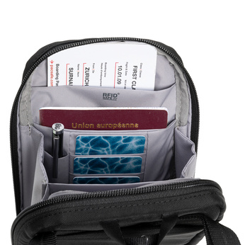 Urban anti-theft shoulder bag Pacsafe RFIDsafe - black