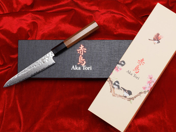 Exclusive Aka Tori Tokyo Hammer 5" Utility Knife – Damascus Steel Business Gift with Custom Engraving Option