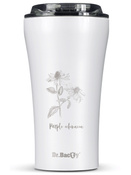 Thermobecher für Kaffee Dr.Bacty Apollo 2.0 360 ml "Jeżówka purpurowa" – Weiß