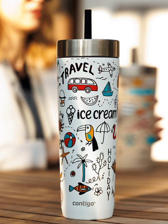 Thermal mug with straw Contigo Luxe Tumbler 720 ml - Summer - Salt