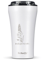 Thermobecher für Kaffee Dr.Bacty Apollo 2.0 360 ml "Dziewanna wielkokwiatowa" – Weiß