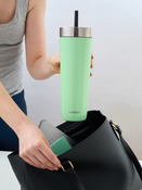 Thermobecher mit strohhalm Luxe Tumbler 720ml mit Gravur - Cucumber
