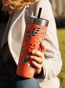 Thermobecher mit strohhalm Contigo Luxe Tumbler 720ml - Summer - Coral