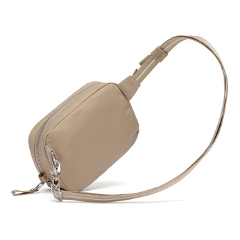 Small 2-in-1 anti-theft women's handbag Pacsafe W - beige