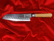 Exklusives Aka Tori Kyoto Olive 7" Santoku-Messer aus Damaszener Stahl – Business-Geschenk mit Gravuroption