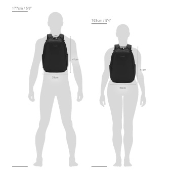 Pacsafe V 16 L Anti-Diebstahl-Stadt-Rucksack - schwarz