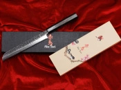 Aka Tori Damaszener-Brotmesser 8" mit Gravur - Tokyo Black