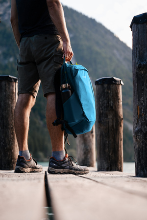 Wasserdichter, diebstahlsicherer Rucksack 25l Pacsafe ECO CX Econyl® - blau.