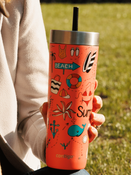 Thermobecher mit strohhalm Contigo Luxe Tumbler 720ml - Summer - Coral