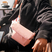 The foldable women's anti-theft handbag Pacsafe Citysafe CX Econyl® - pink
