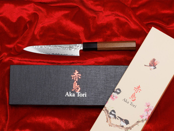Exclusive Aka Tori Tokyo Hammer 5" Utility Knife – Damascus Steel Business Gift with Custom Engraving Option