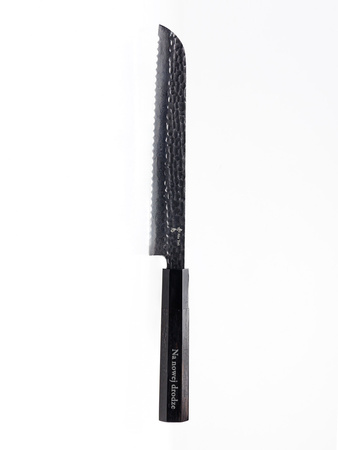 Aka Tori Damaszener-Brotmesser 8" mit Gravur - Tokyo Black