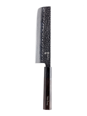 Aka Tori Damaszener-Nakiri-Gemüsemesser 7" mit Gravur - Tokyo Black